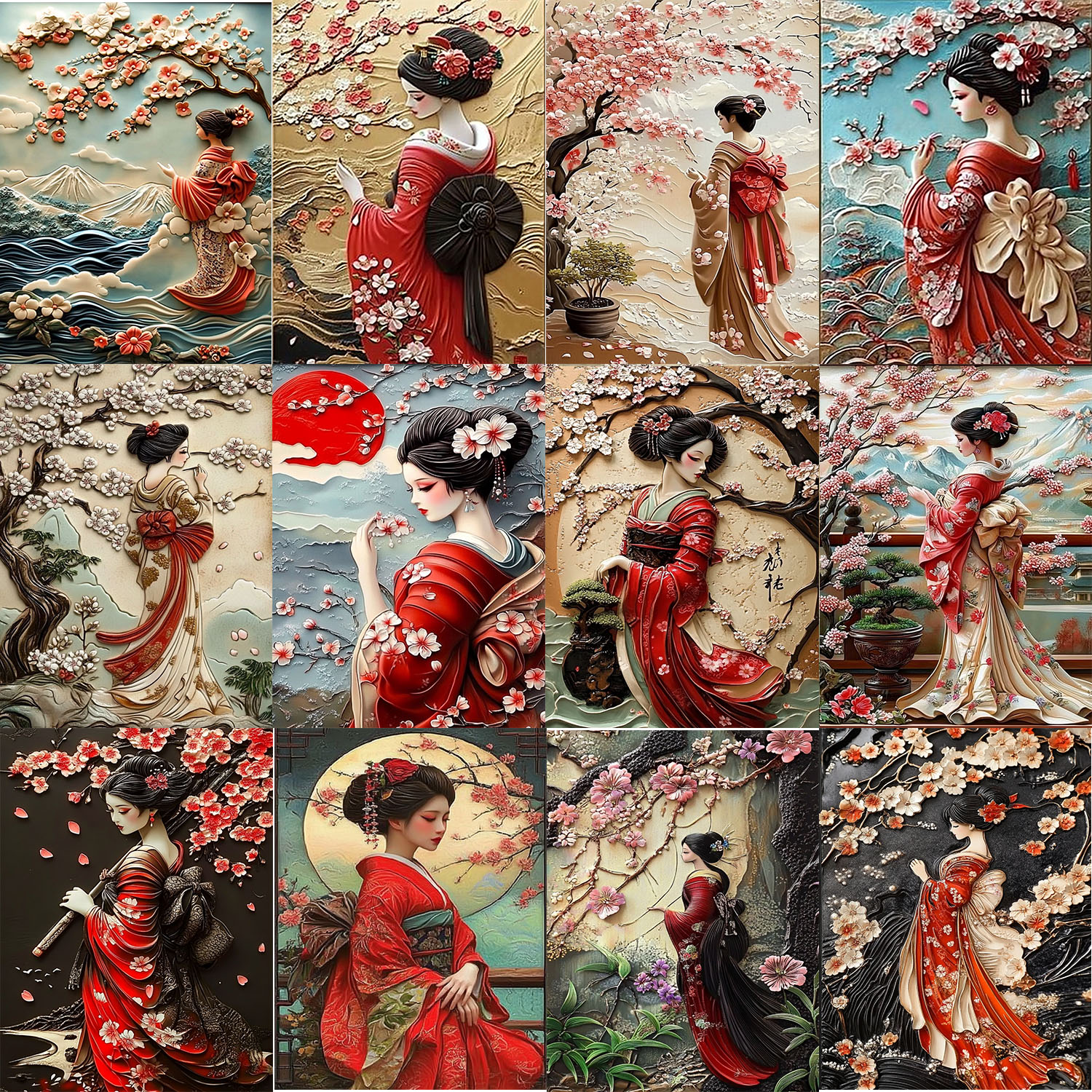 Bonsai Garden Cafe - Vintage Japanese Style Samurai Geisha Bonsai