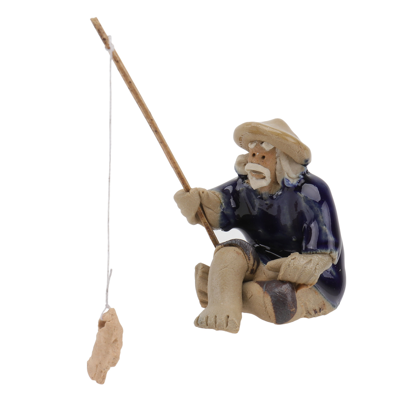 Bonsai Garden With Sand - 1Pcs Vivid Fisherman Statue Aquarium Decor