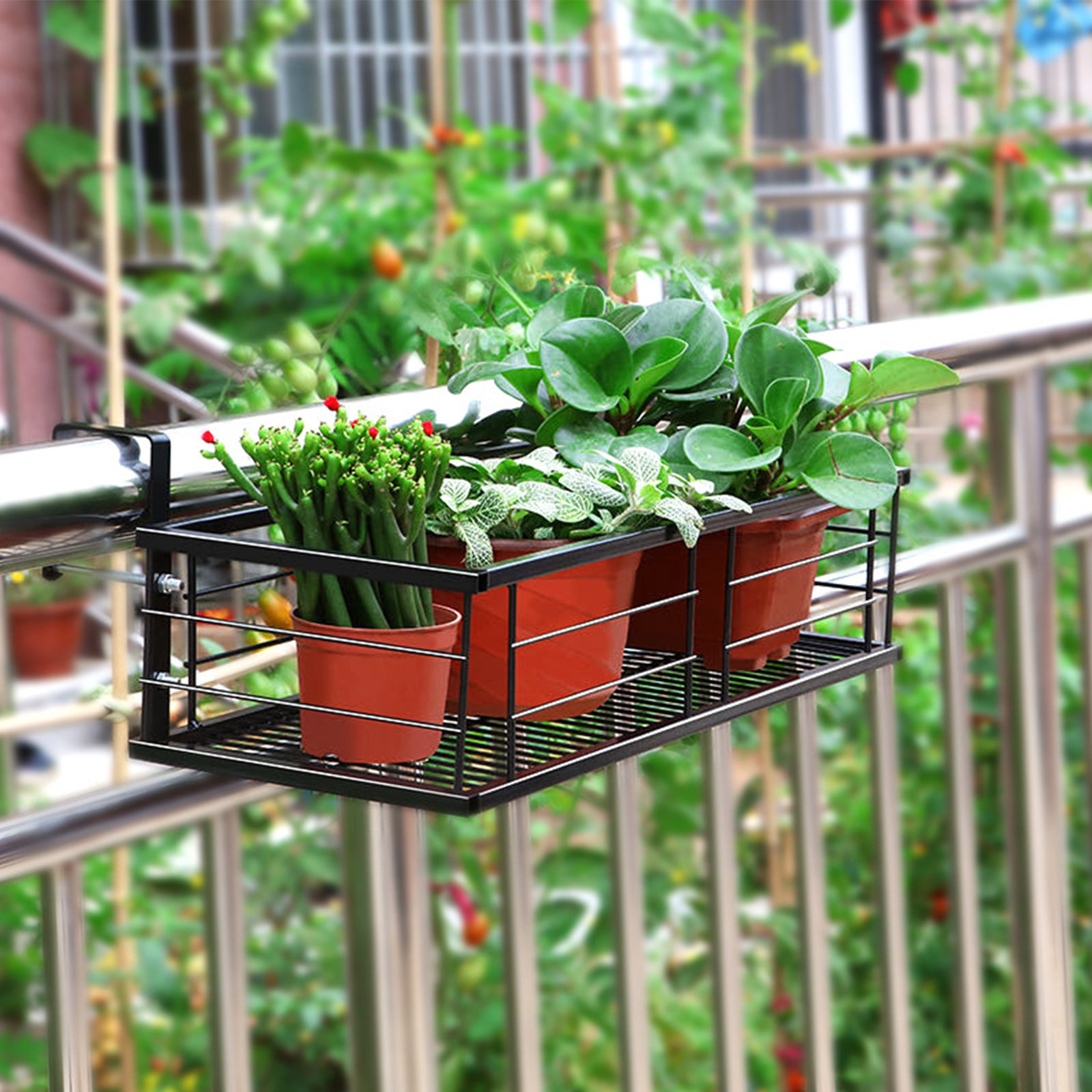 Bonsai Gardening - 1Pcs Balcony Hanging Flower Pot Rack