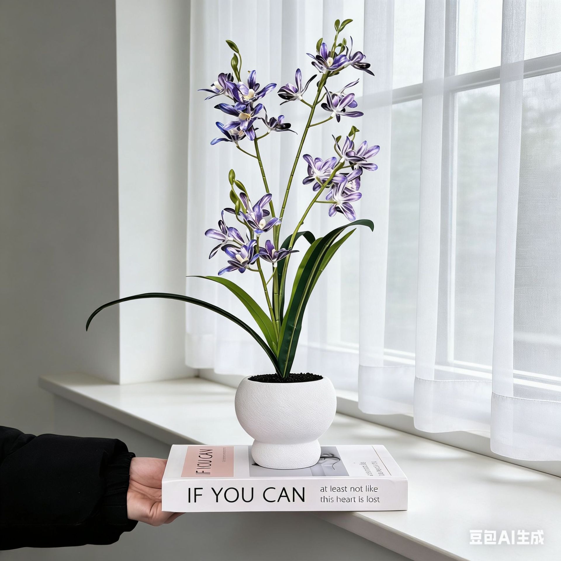 Bonsai Garden With Sand - New Jumping Orchid Black Sand Pot