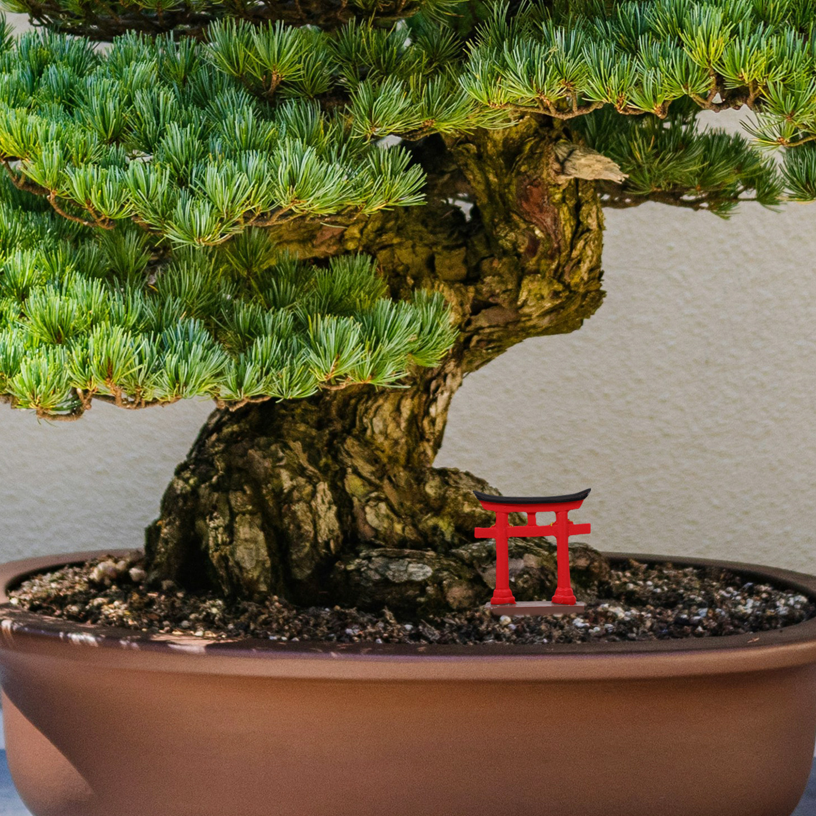 Bonsai Garden With Sand - Miniature Japanese Torii Gate Resin Decor