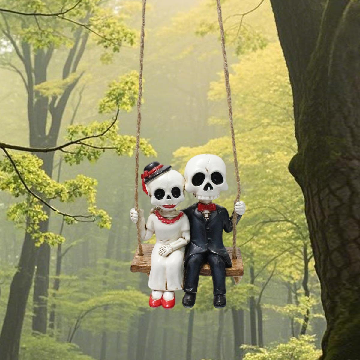 Resin Skeleton Couple Swing St - đánh giá và giá Bonsai Garden Gift