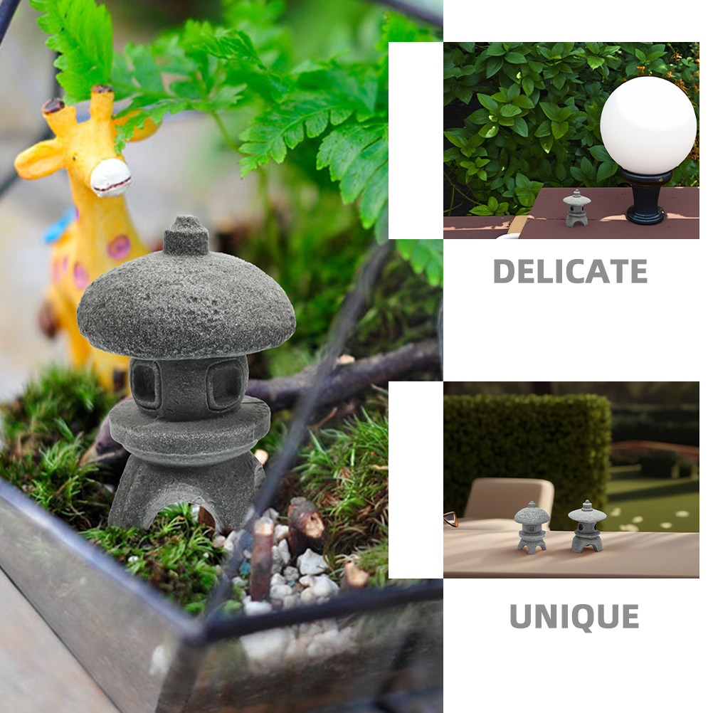 2Pcs Tower Pagoda Statues Japa - đánh giá và giá Japanese Garden Bonsai