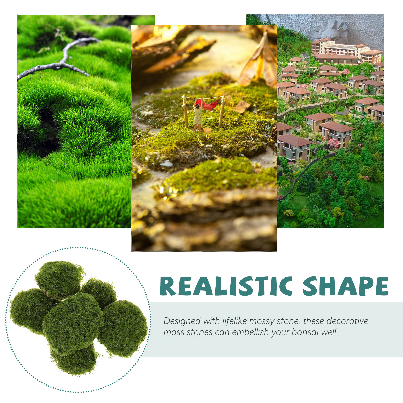 6Pcs Small Moss Stone Decor Se - đánh giá và giá Bonsai Garden Layout