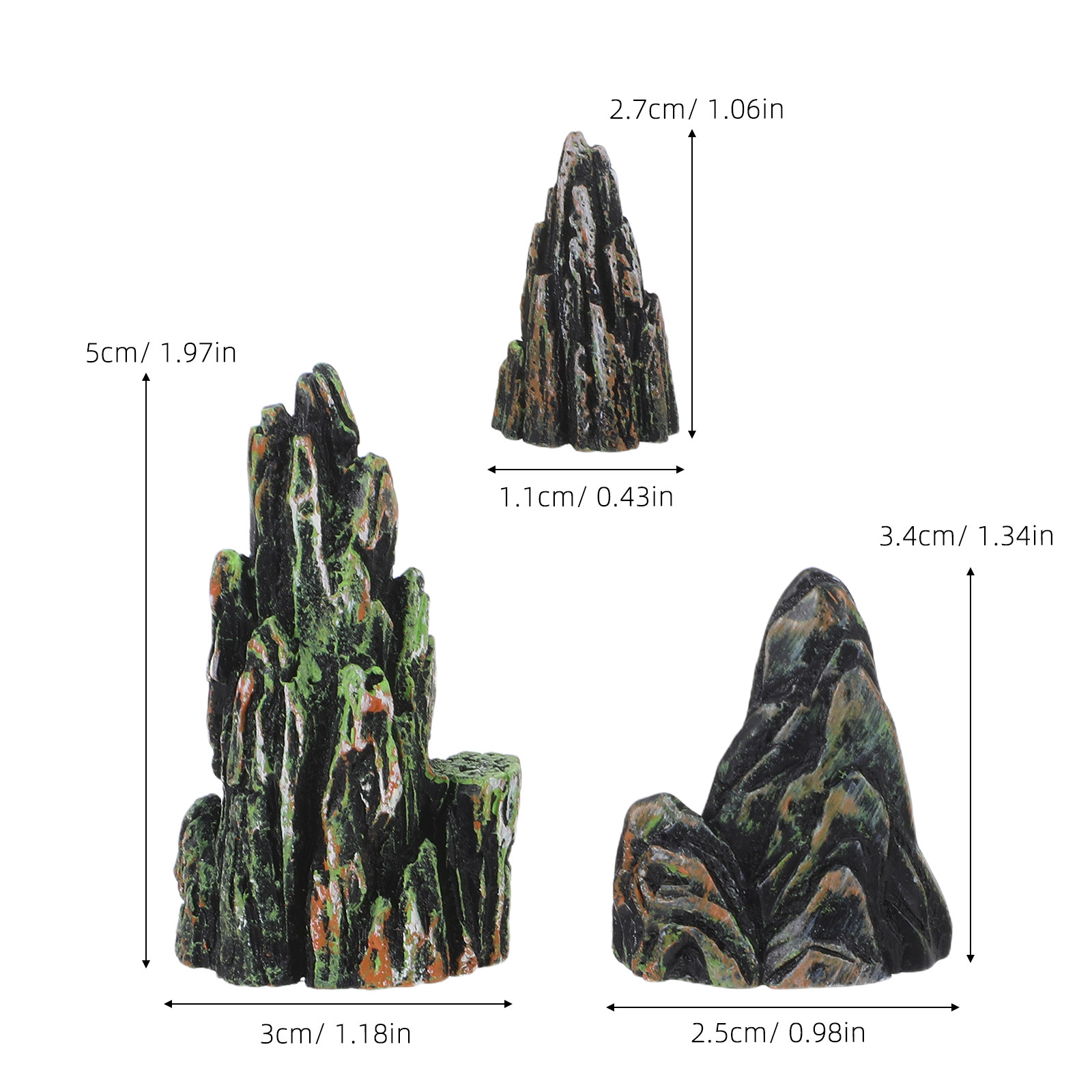 3pcs Mini Rockery Artificial R - đánh giá và giá Bonsai Garden With Sand