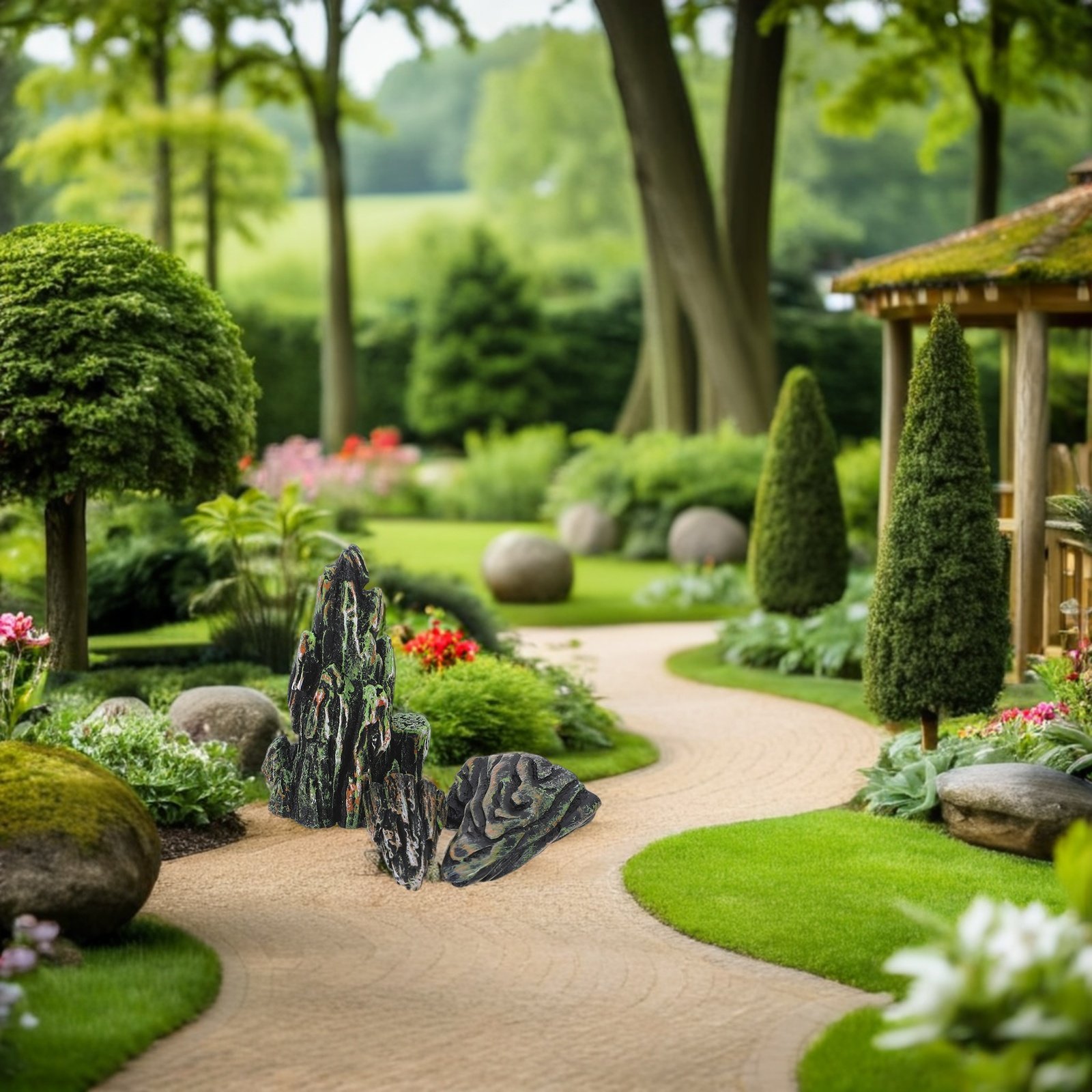 3pcs Mini Rockery Artificial R - đánh giá và giá Bonsai Garden With Sand