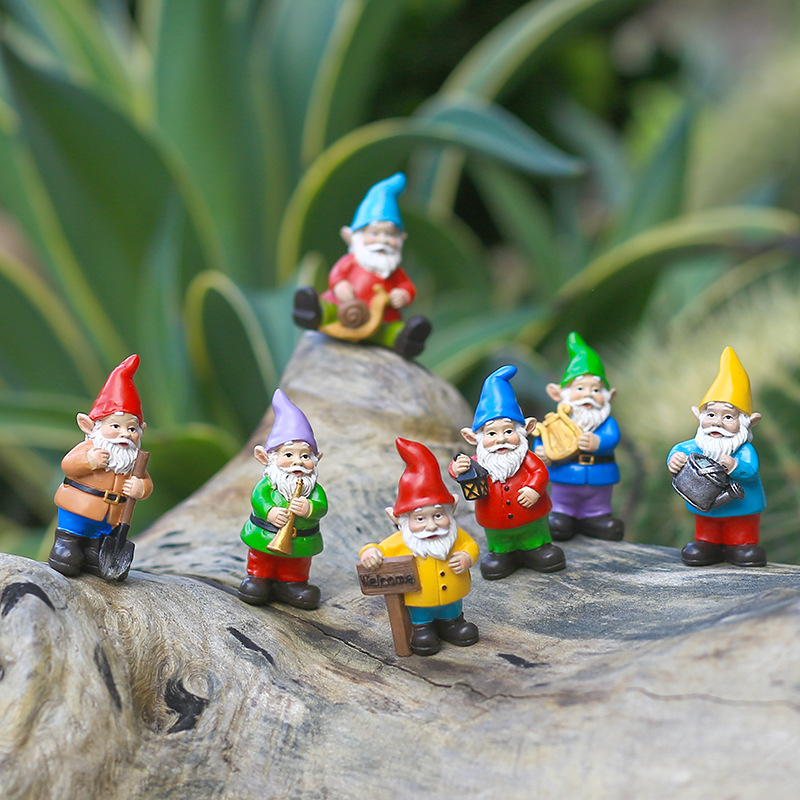 7Pcs/Set Miniature Funny Gnome - đánh giá và giá Bonsai Garden Gift